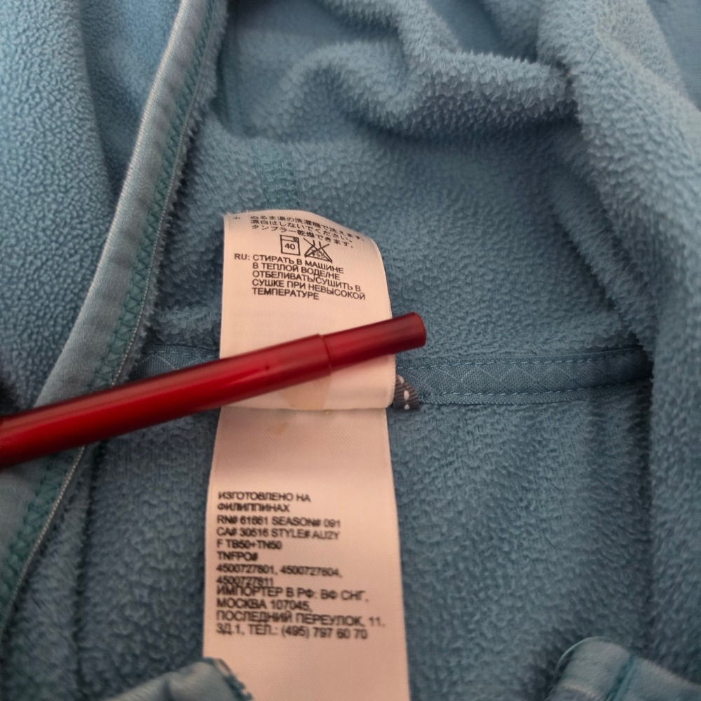 The North Face TKA 100 Fleece Hoodie Womens XL Blue Excellent Thumbholes Zip Up - Picture 11 of 14
